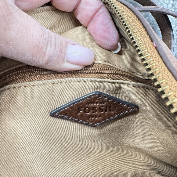 Fossil‎ Brown Leather Crossbody Shoulder Bag - Picture 9 of 13